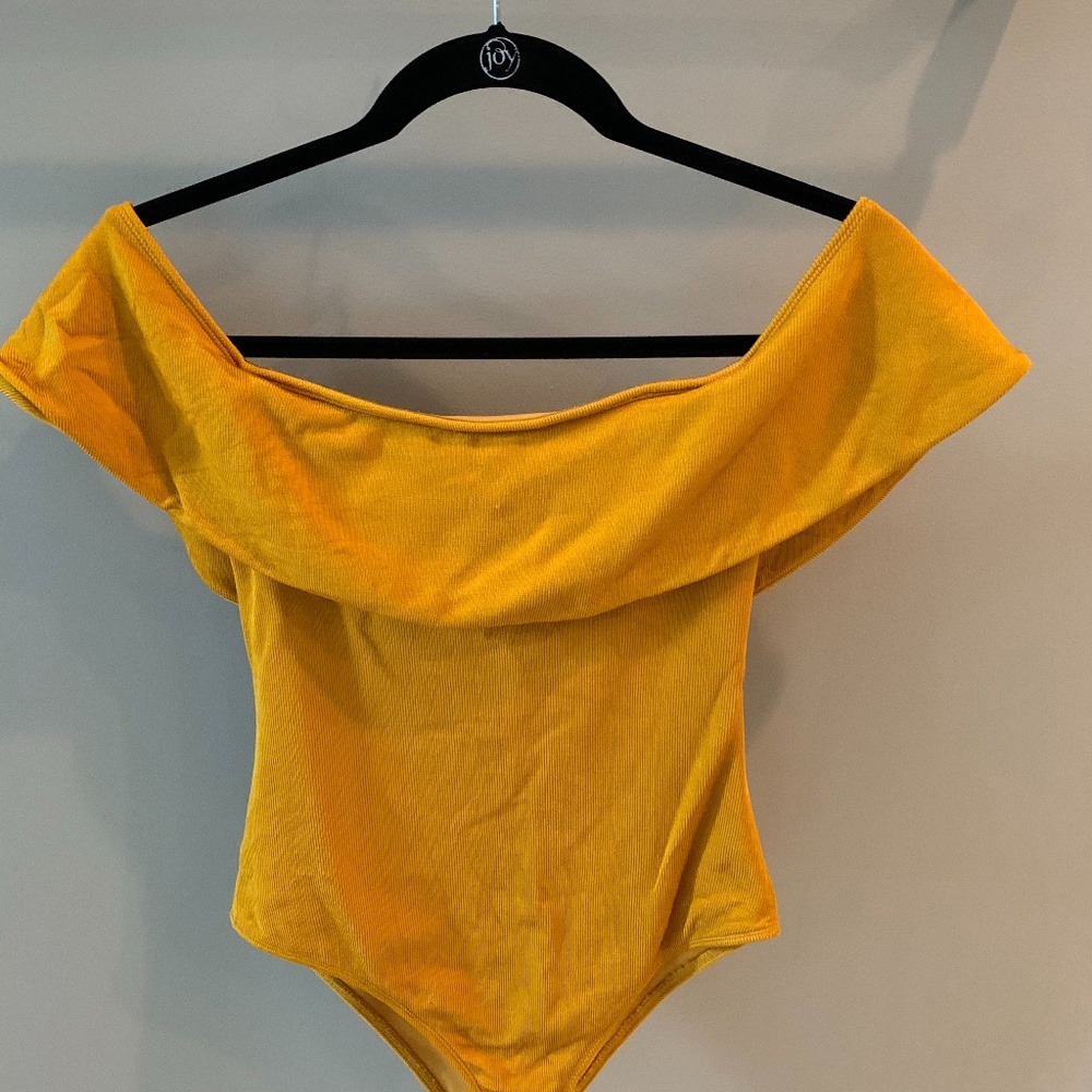 Mustard Yellow off shoulder bodysuit size M
